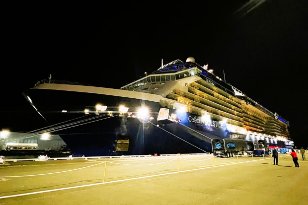 Celebrity Solstice docks in Victoria for one of the last times before repositioning to Los Angeles. (Photo by David Dickstein)