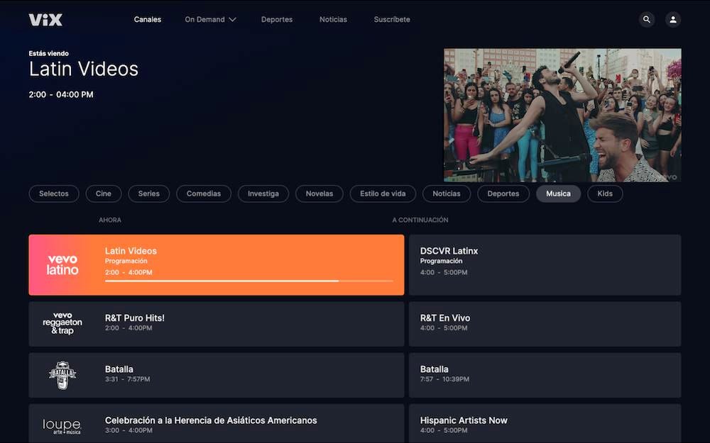 Vevo Launches Latino Music Video Channels On TelevisaUnivision’s ViX