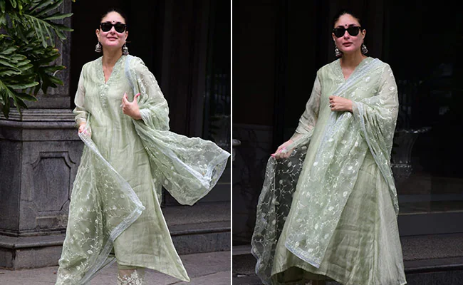 Kareena Kapoor Is Serving Ethnic Cool Fashion In A Mint Inexperienced Salwar Kameez Go well with And Black Sun shades