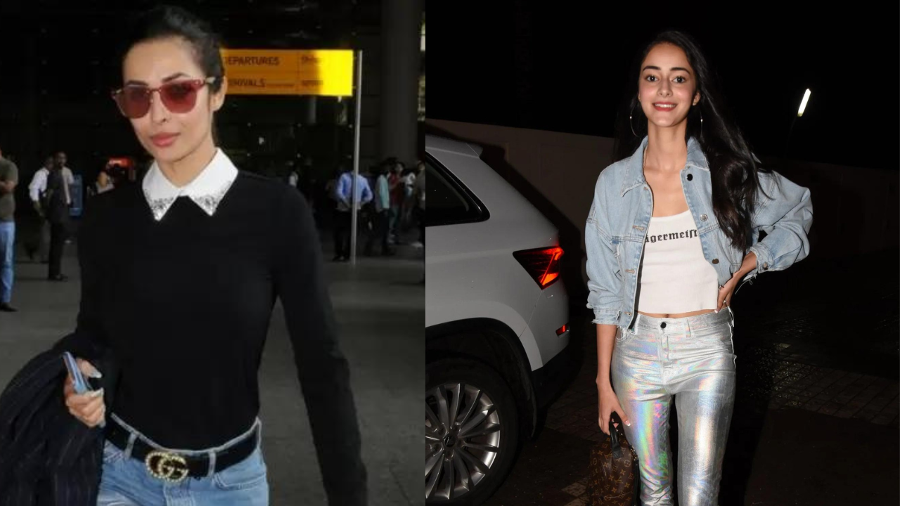 Other ways to fashion holographic denims like Malaika Arora and Ananya Panday