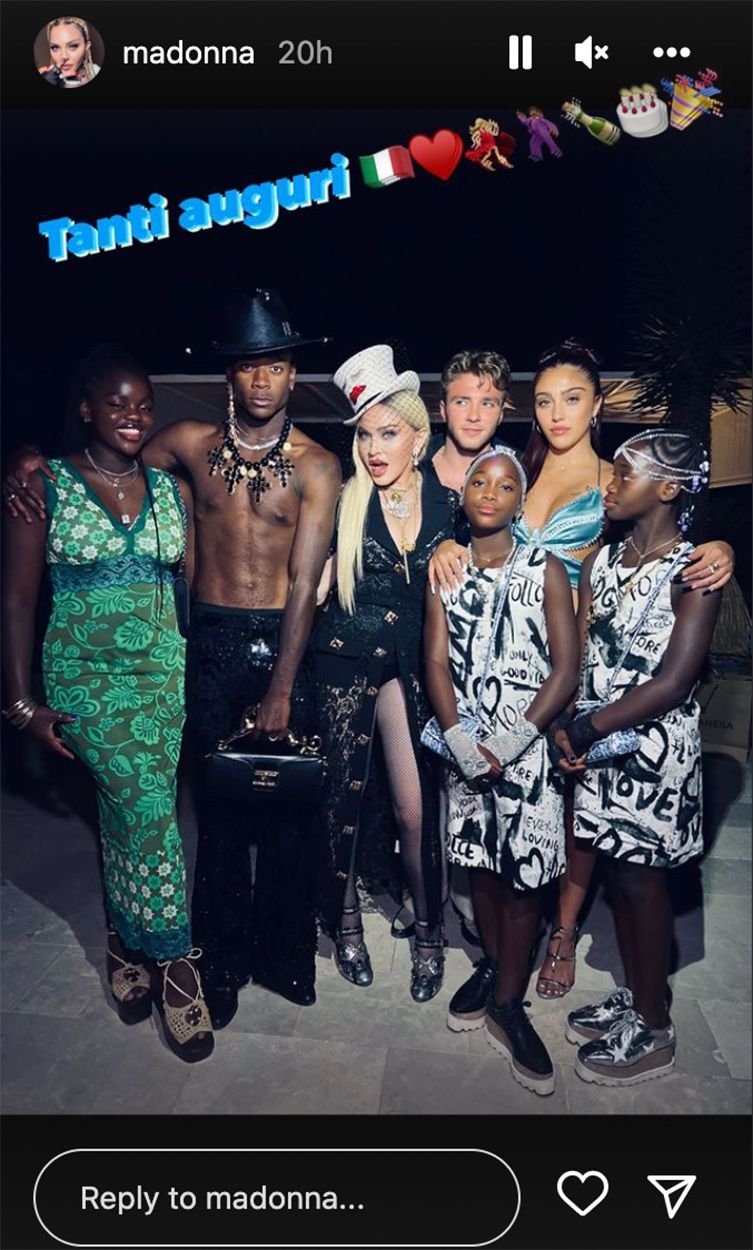 Madonna Celebrates Her Birthday in Sicily with All Six of Her Youngsters