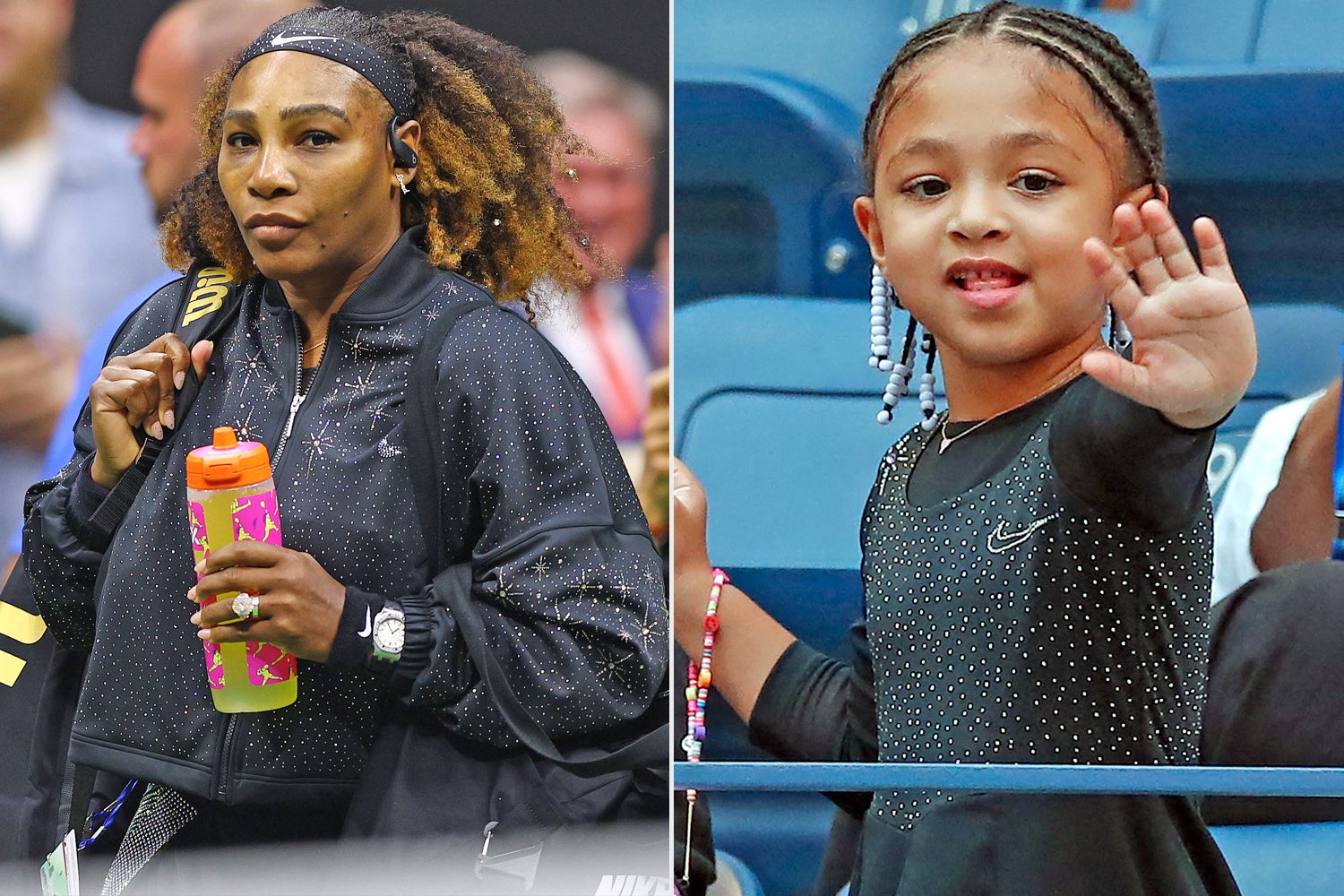 Serena Williams and Her Daughter Olympia Twin on the U.S. Open