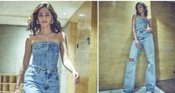 Ananya Panday’s cool model alert in a denim strapless high and ripped denims is all issues love; Yay or Nay?