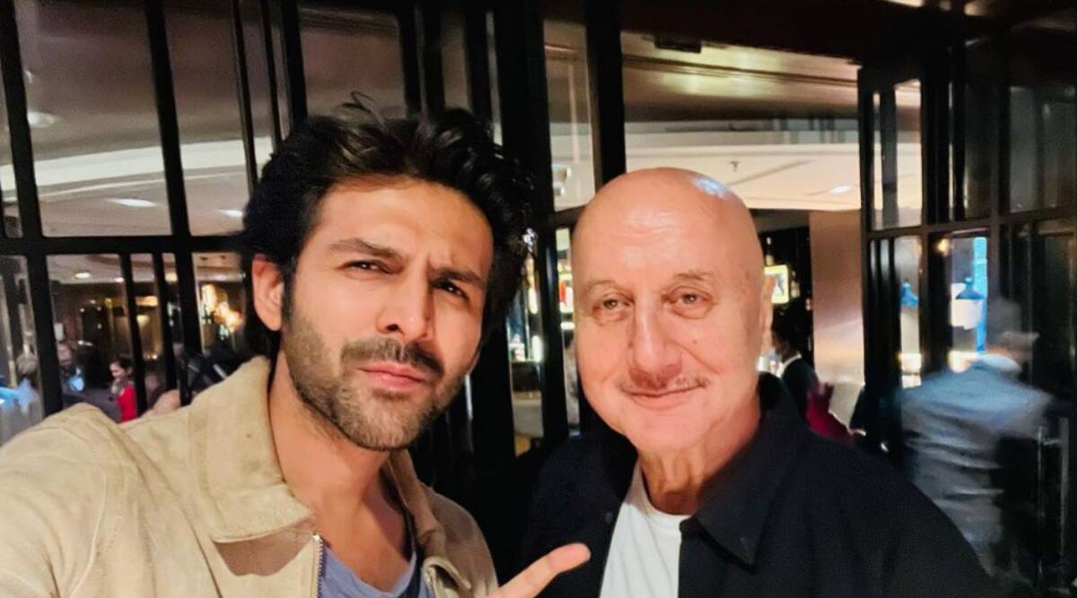 Anupam Kher shares images with Kartik Aaryan, says they’re ‘superstars’