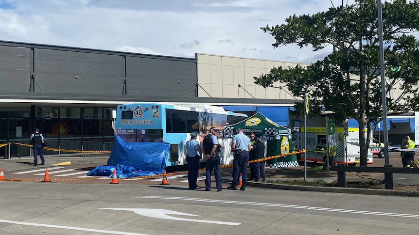 Lady killed after being hit by a bus exterior Bay Village Purchasing Centre at Bateau Bay, NSW