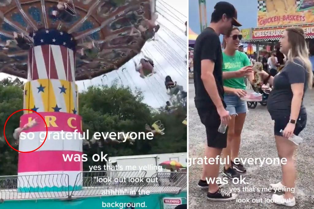 ‘Look out!’ Video captures second little woman’s prosthetic leg flew off on a carnival experience