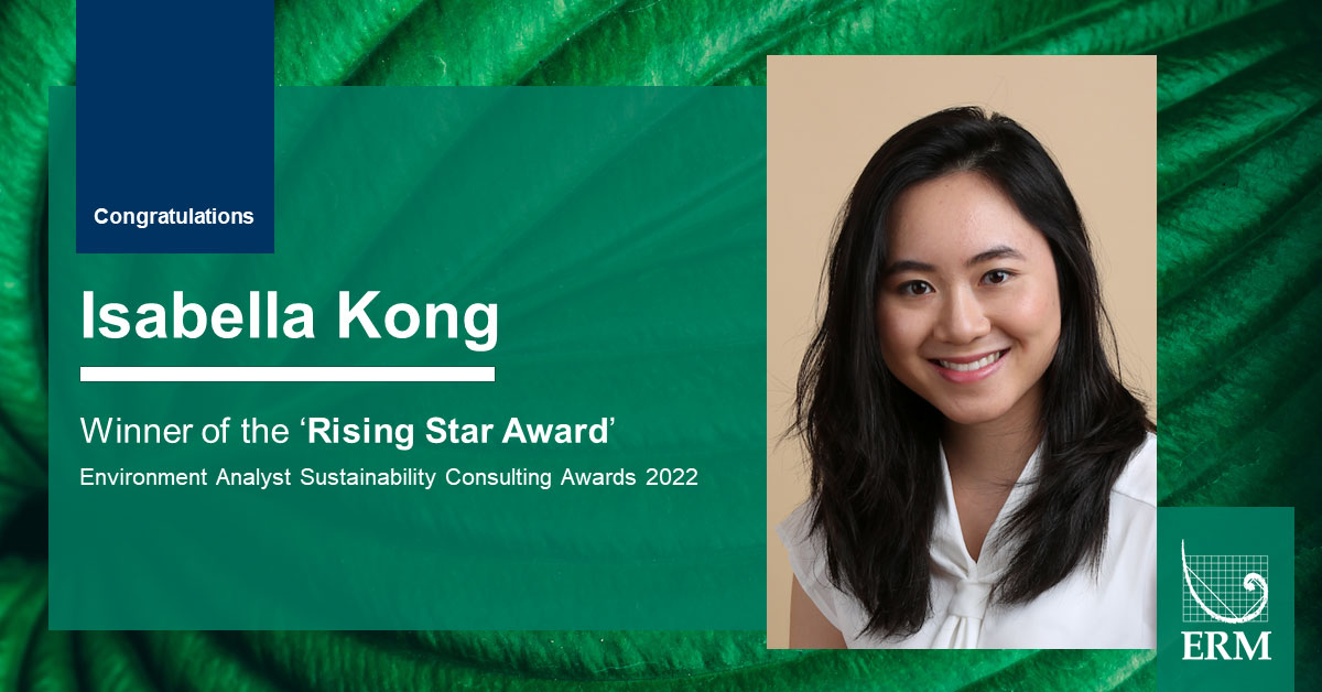 ERM guide Isabella Kong acknowledged in Setting Analyst’s Sustainability Consulting Awards