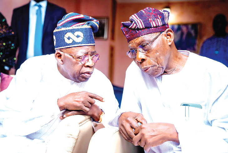 APC supporters maintain carnival as Tinubu visits Obasanjo