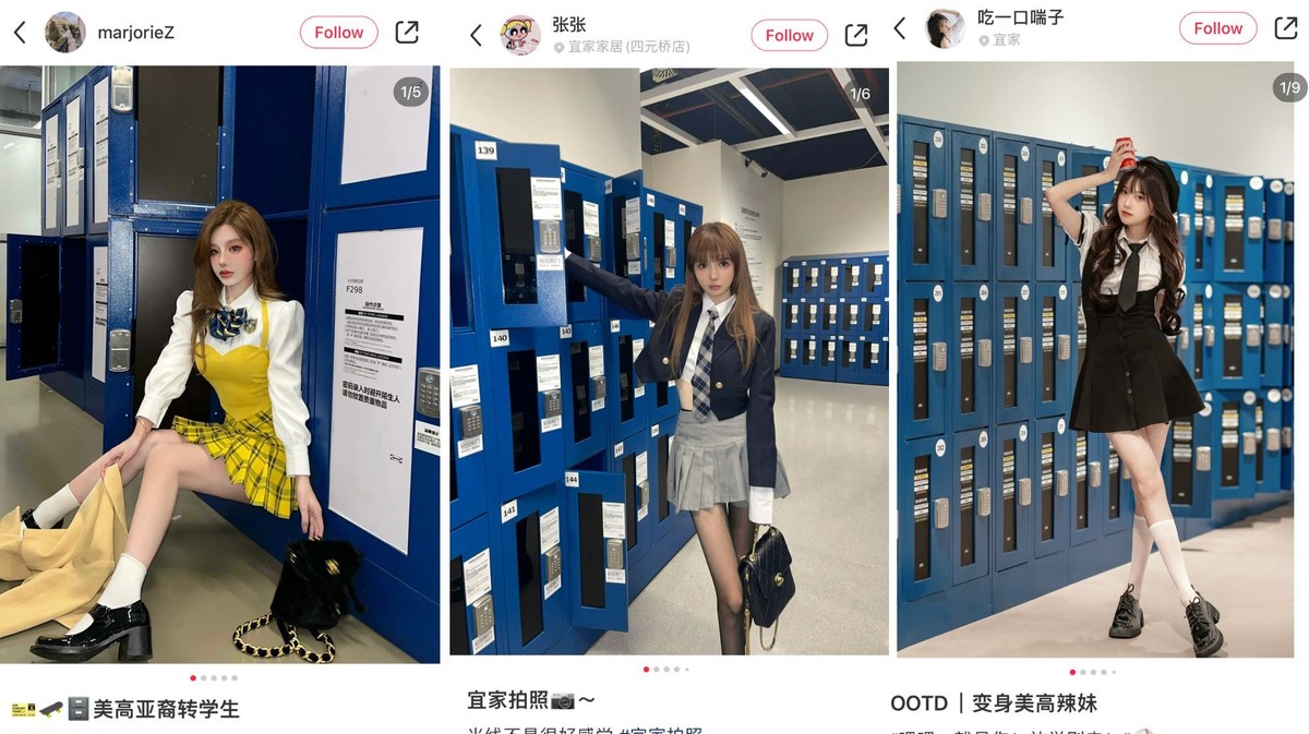 Chinese Influencers Take Over IKEA By Posing as American Teens in Front of Their Lockers