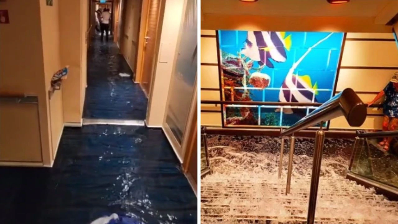 Actual-life Titanic fears as Carnival cruise ground floods