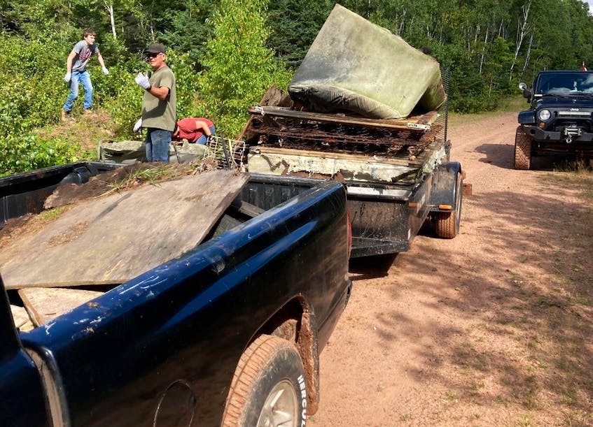 P.E.I. ATV Foundation's clubs cleaned up around 42,240 pounds of garbage on trails from Murray River to O'Leary during their annual trailside cleanup. Contributed - Contributed