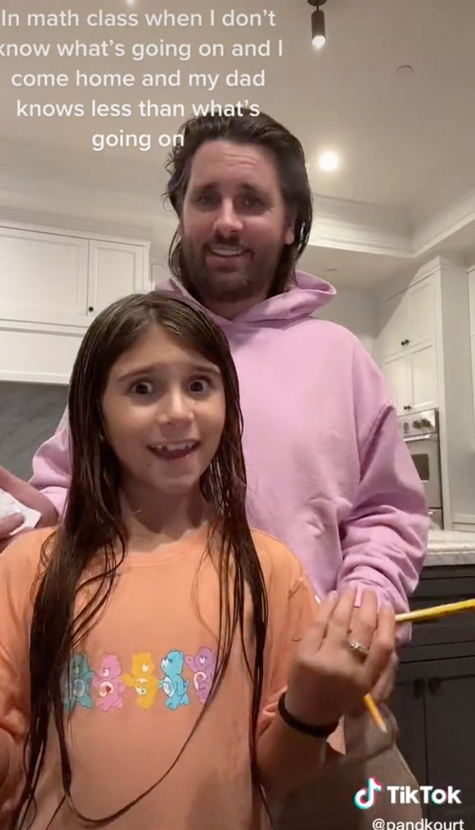 Scott Disick and Daughter Penelope Make Relatable TikTok About Homework