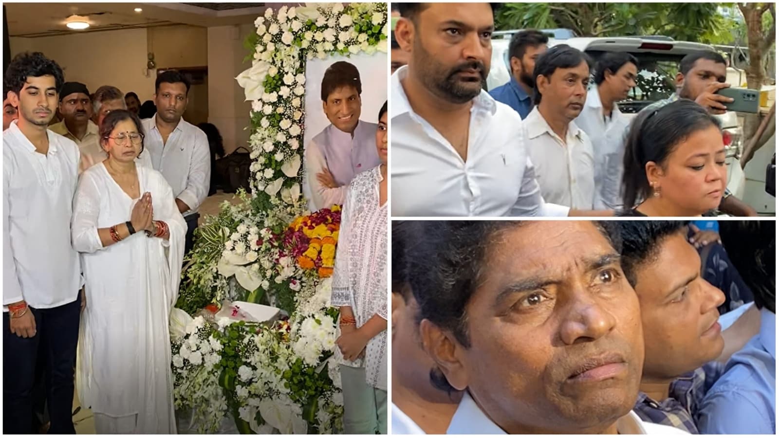 Raju Srivastava prayer meet: Johnny Lever, Kapil Sharma, Bharti and extra attend