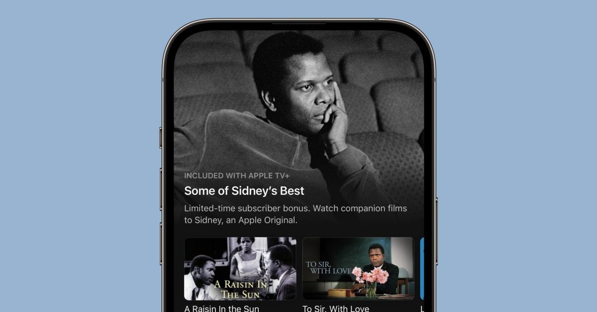 Apple TV+ streaming Sidney Poitier motion pictures free of charge