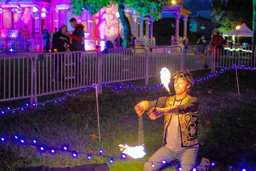 Fire performances are a part of the re-imagined All Hallows Eve this weekend at Naper Settlement.