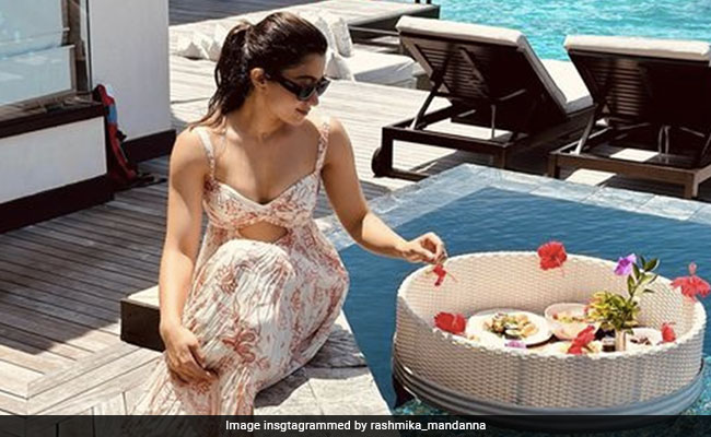 Rashmika Mandanna’s Fairly Printed Cutout Maxi Gown Sums Up Maldives Vacation Fashion Completely Effectively