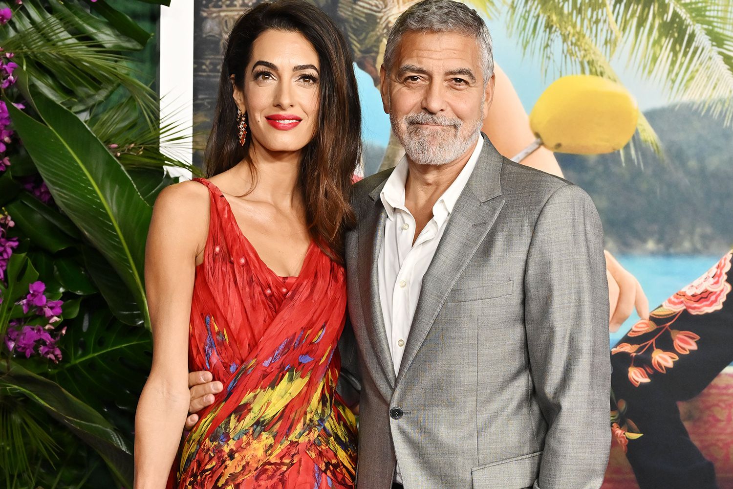 George Clooney and Amal Clooney Attend Ticket to Paradise Premiere