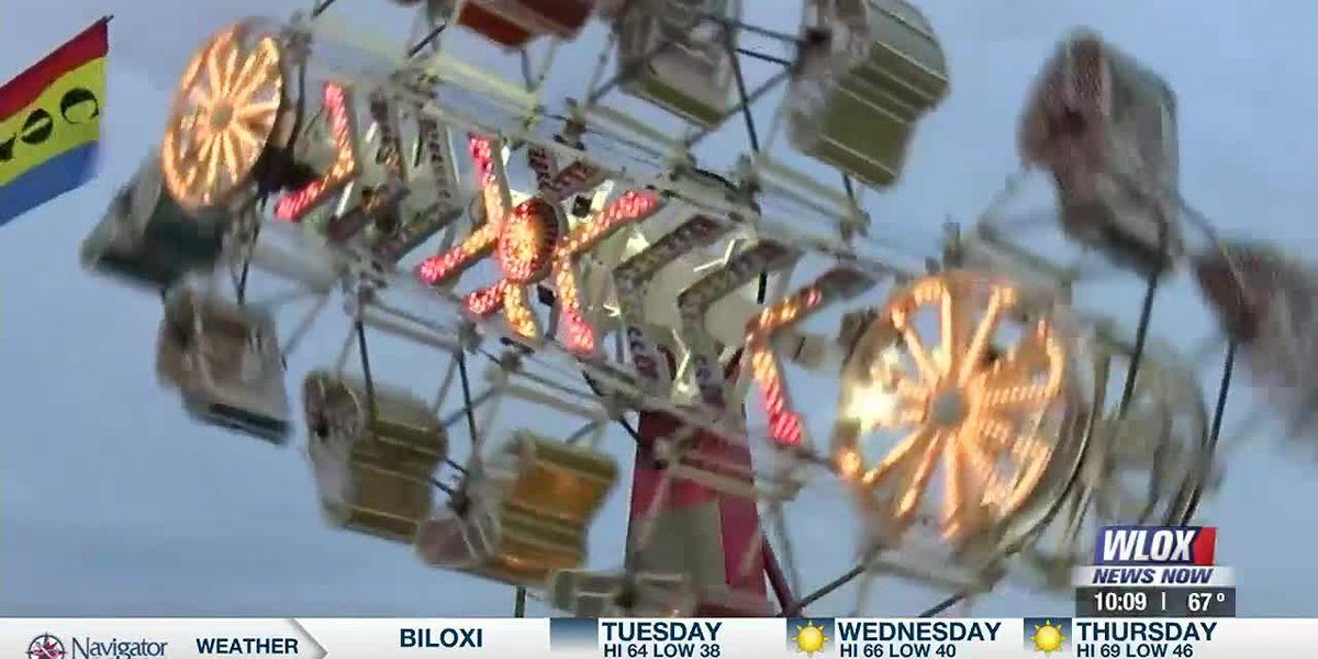 Carnival rides mild up the sky on the Jackson County truthful