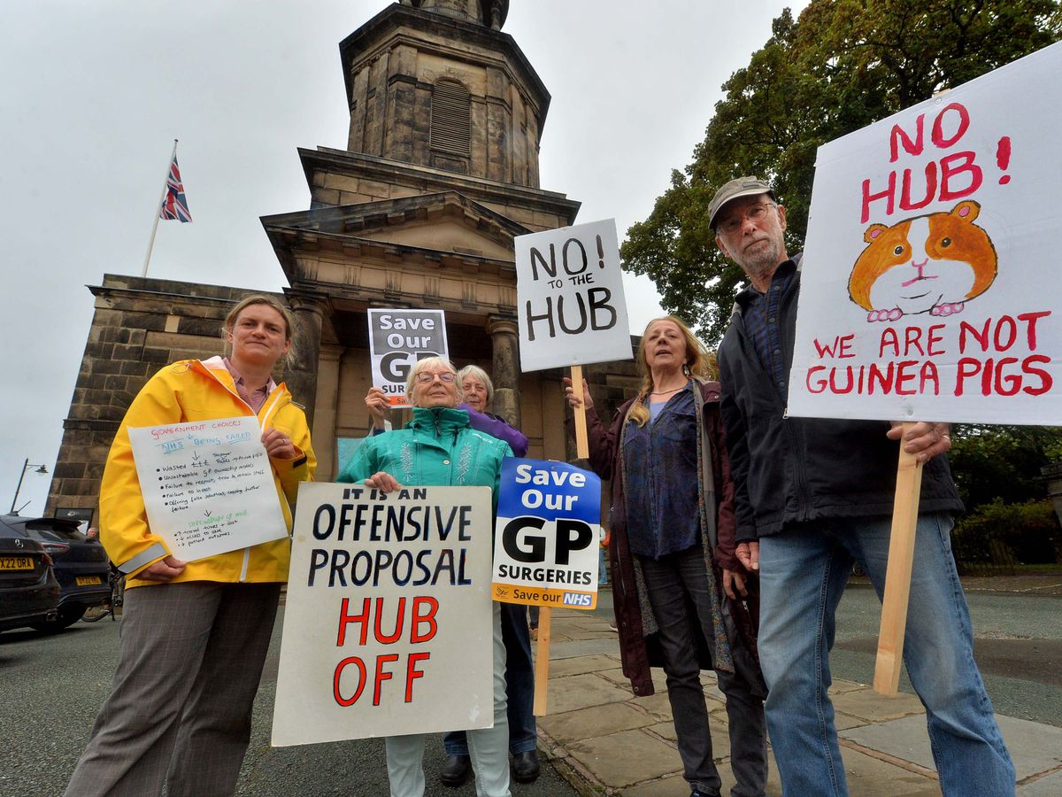 Protest held as well being chiefs face grilling over proposed Shrewsbury well being hub