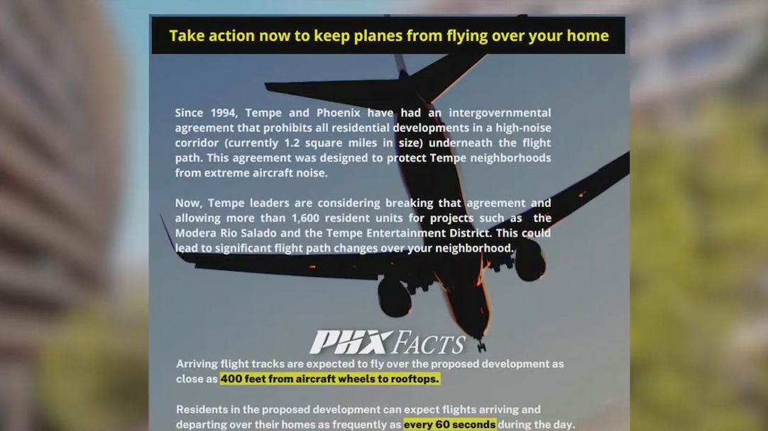 Tempe mayor criticizes flyers despatched by Phoenix over proposed leisure district’s affect on flights