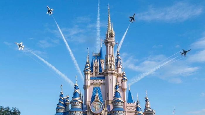 US Air Pressure Thunderbirds soar over Magic Kingdom