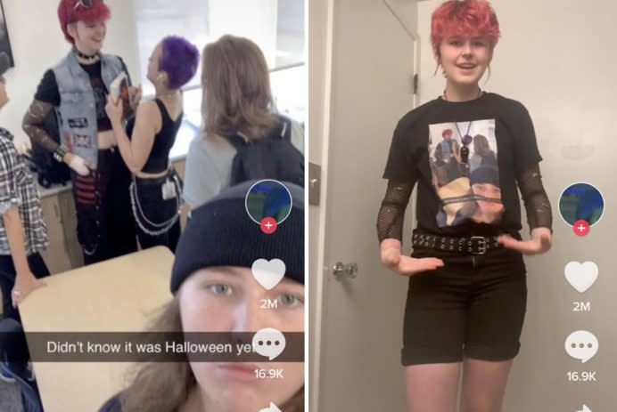 Teen has ‘iconic’ response to classmate who in contrast her punk fashion to ‘Halloween’ costume: ‘I actually gasped’