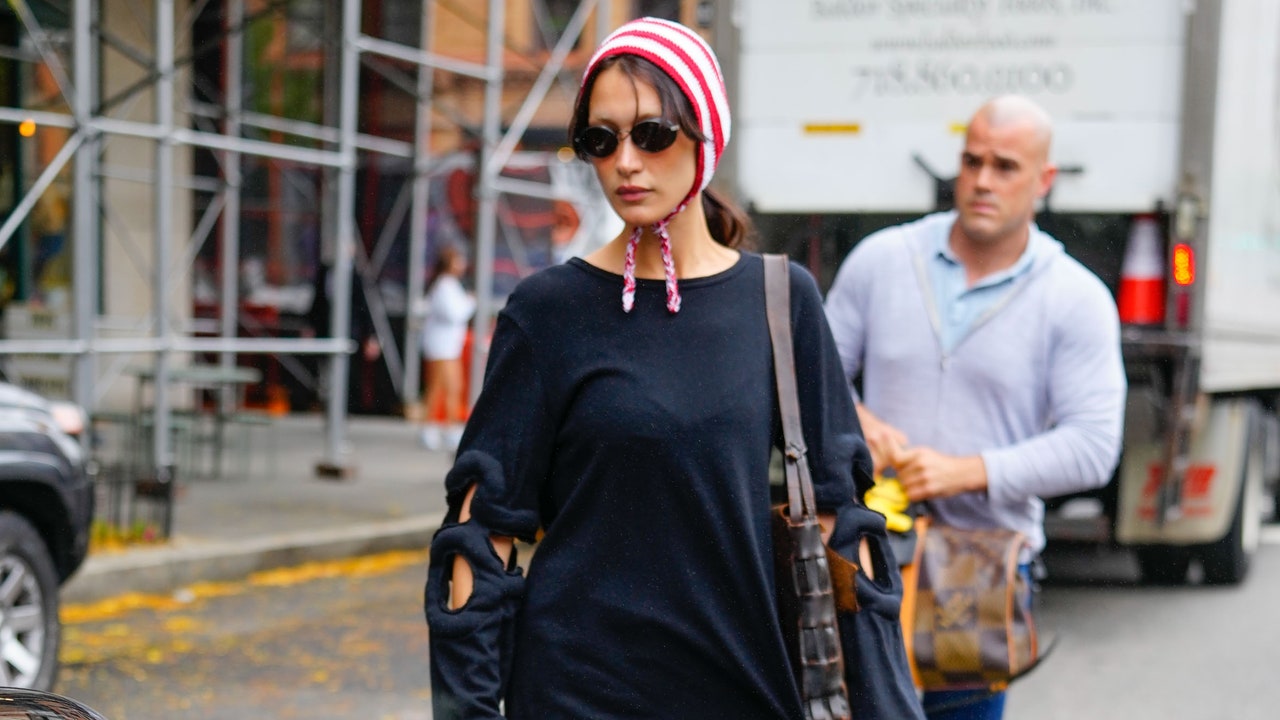 Bella Hadid Delivers Twee Autumn Type In A Knitted Bonnet