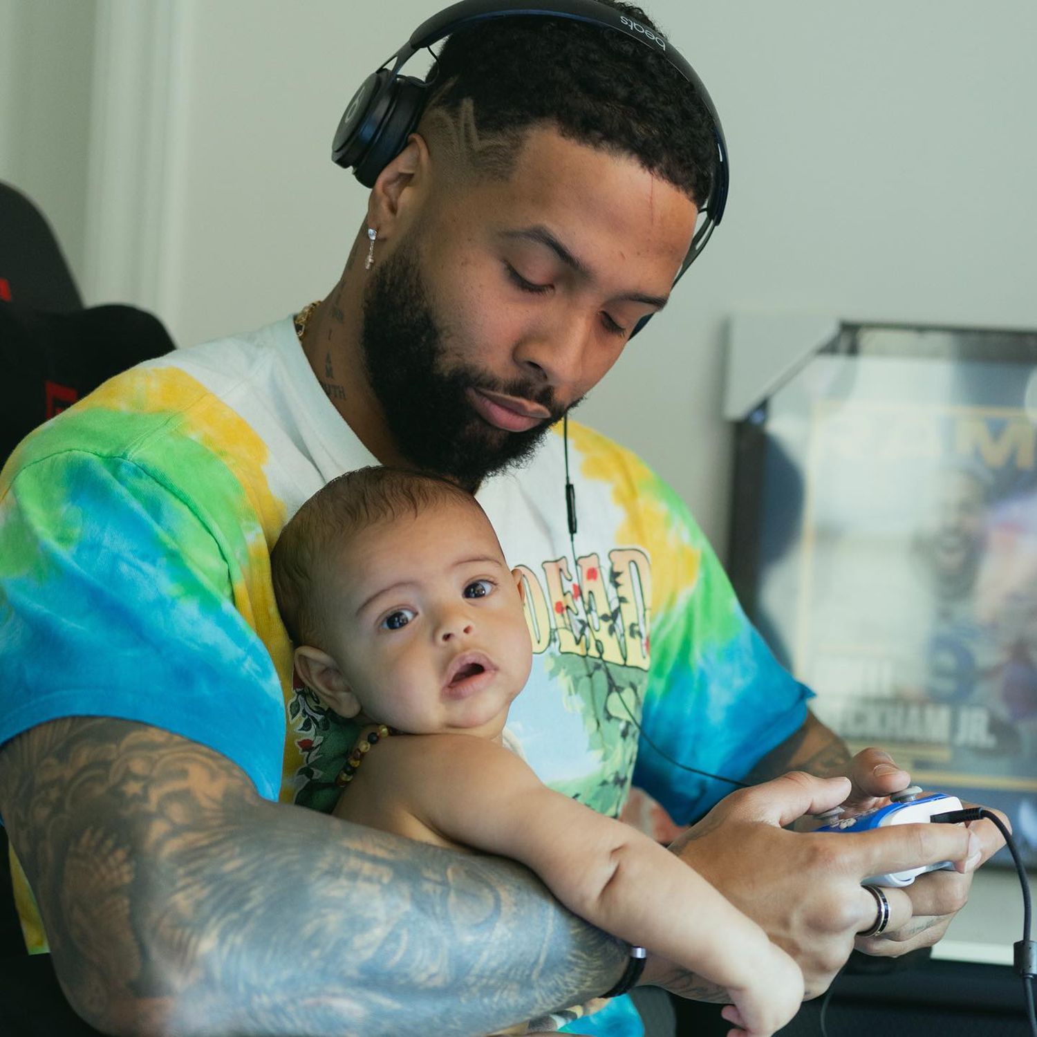 Odell Beckham Jr. on Spending Time with Child Boy Whereas Off from Soccer