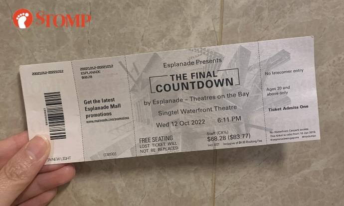 ‘Ticket’ holders turn up at Esplanade to learn show doesn’t exist, yet ‘tickets’ listed on Carousell