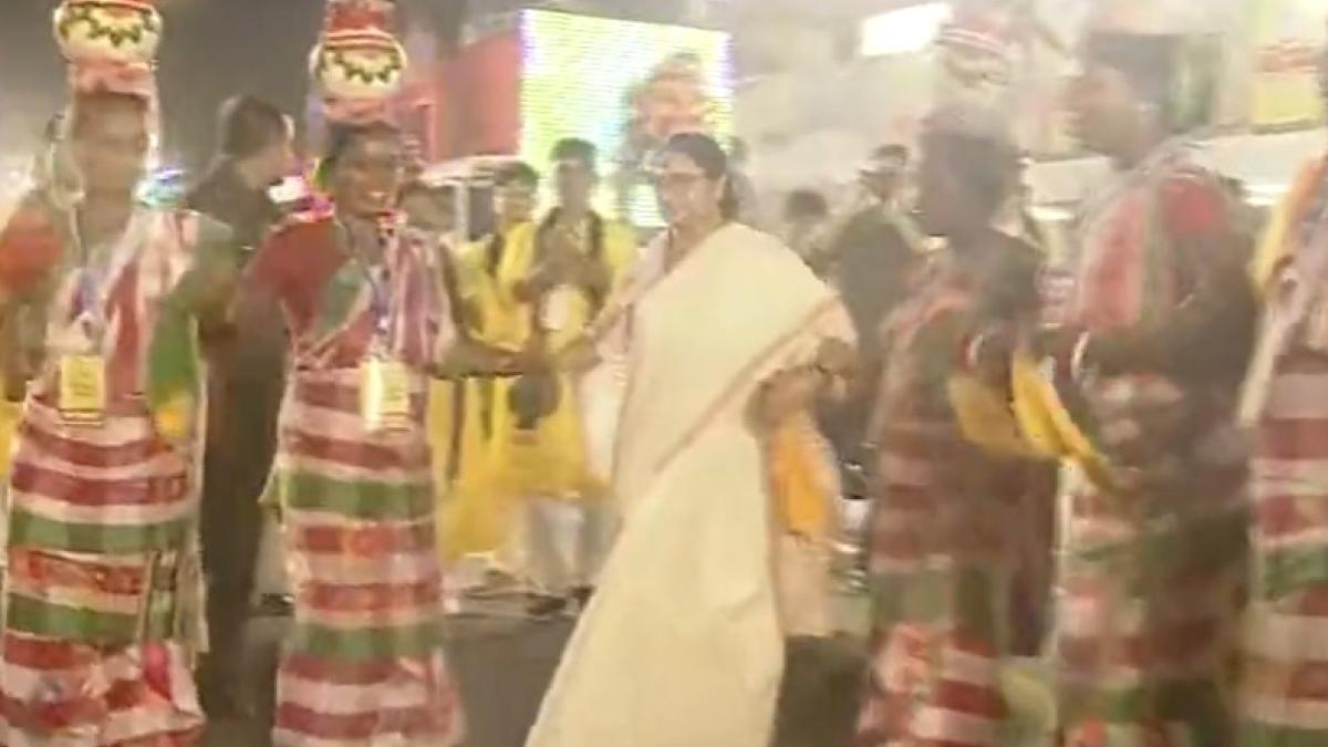 Watch: Mamata Banerjee dances to tribal tune at Durga puja carnival in Kolkata