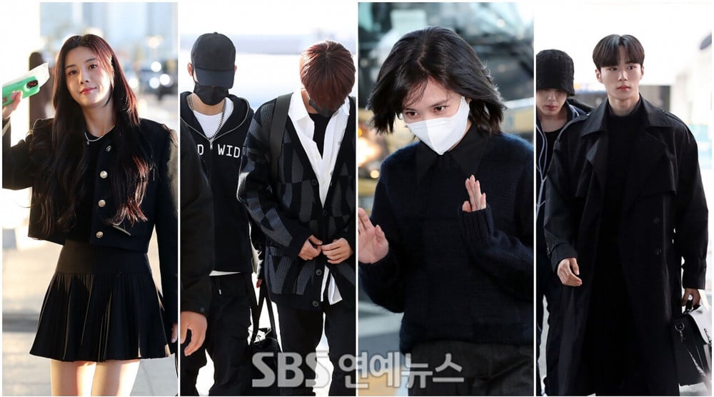 Korean celebrities seen wearing black on the airport in mourning of the Itaewon tragedy