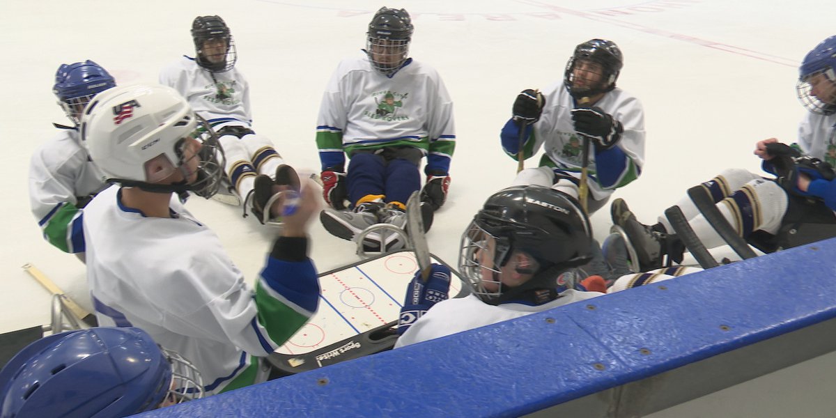 Native hockey participant returns residence for annual sled hockey event