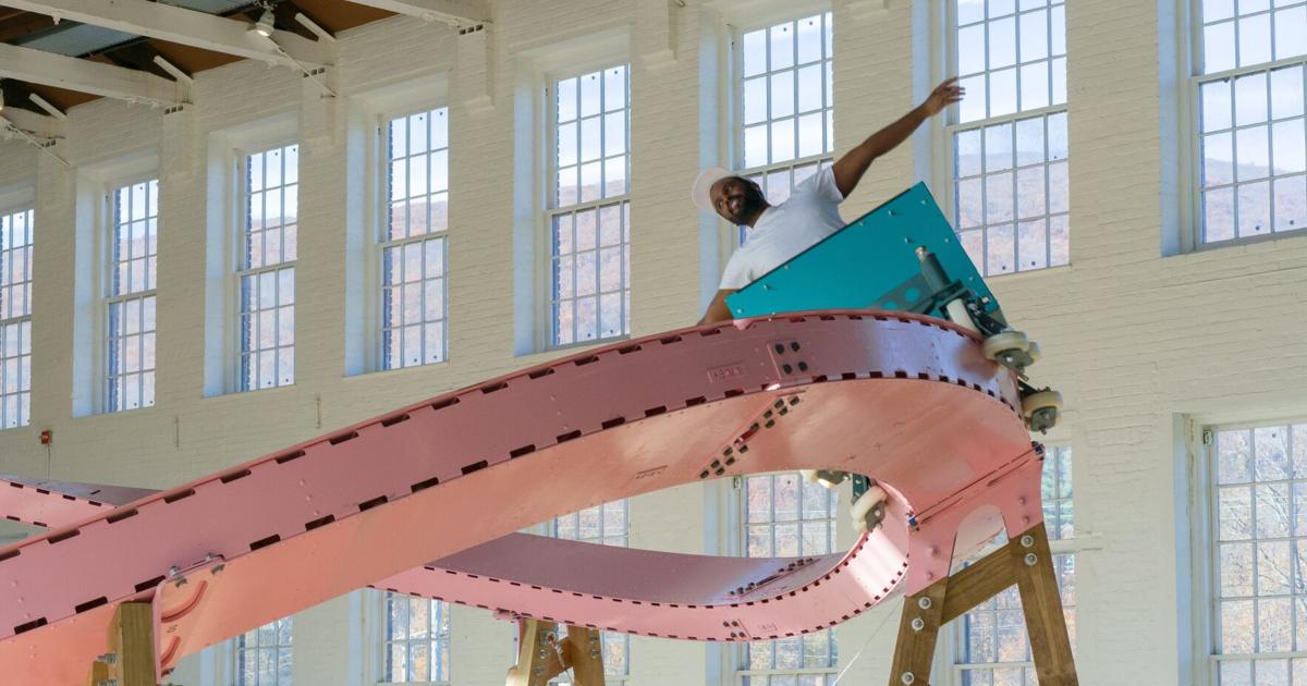 Take a journey on EJ Hill’s 260-foot-long pale pink curler coaster at Mass MoCA | Arts-theater