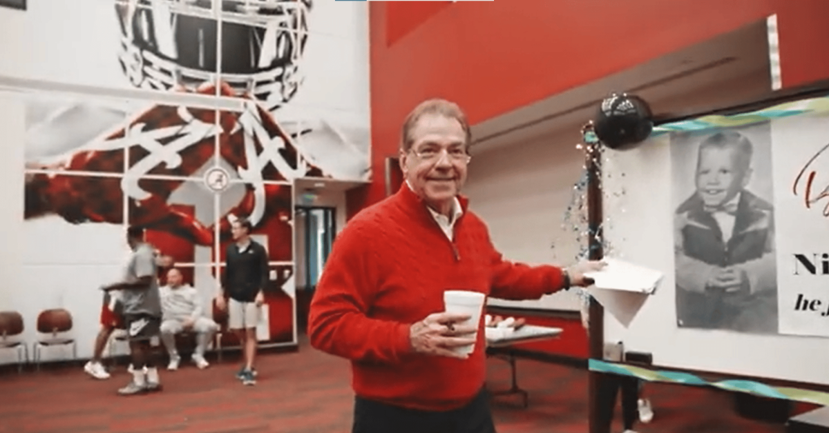 Nick Saban celebrates 71st birthday in model with Alabama soccer crew