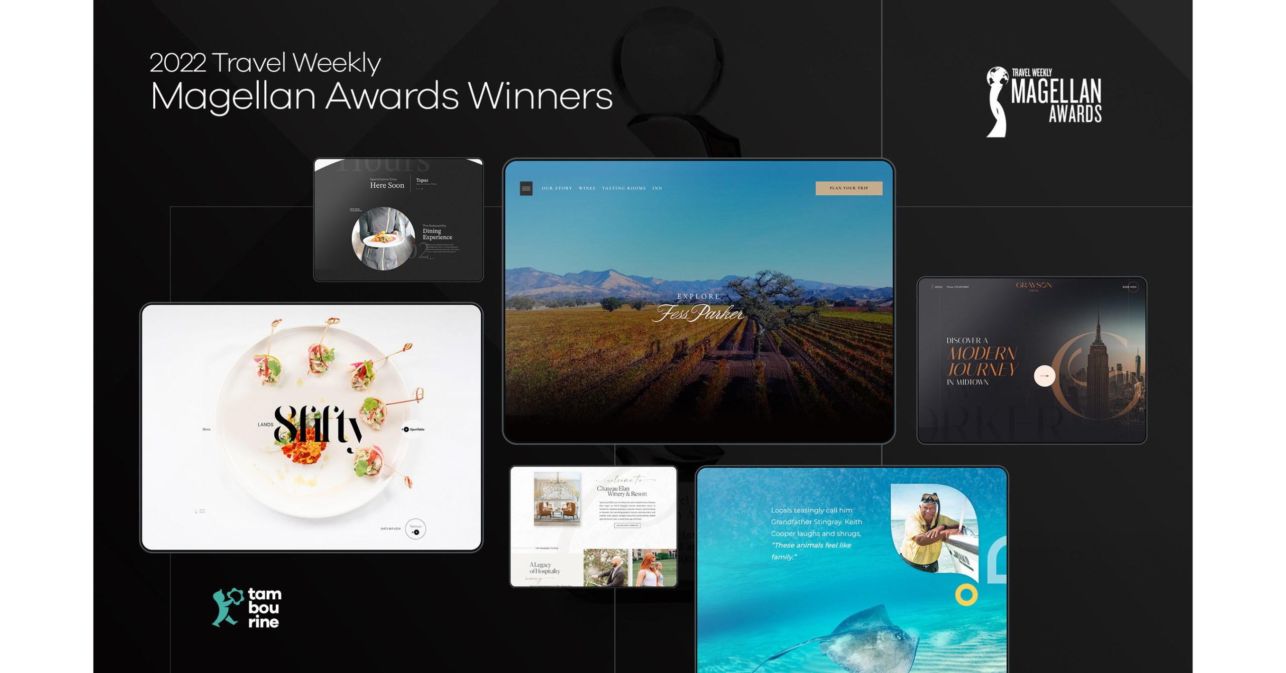 TAMBOURINE WEBSITE DESIGNS WIN NINE TRAVEL WEEKLY MAGELLAN AWARDS