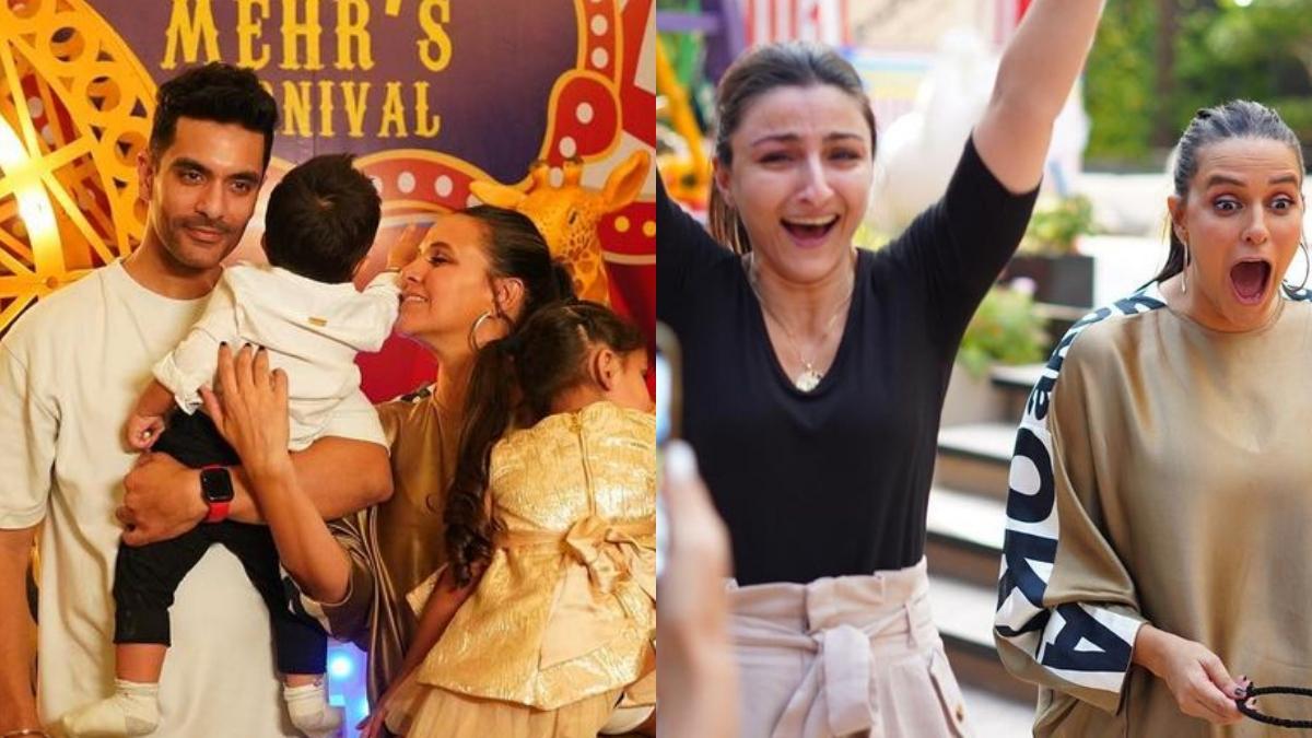 Neha Dhupia, Angad Bedi share glimpses from daughter Mehr’s carnival-themed birthday celebration