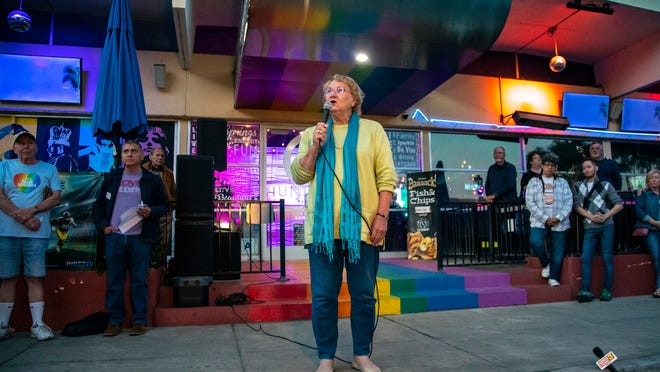 Palm Springs LGBTQ neighborhood gathers on Arenas Street for Membership Q vigil