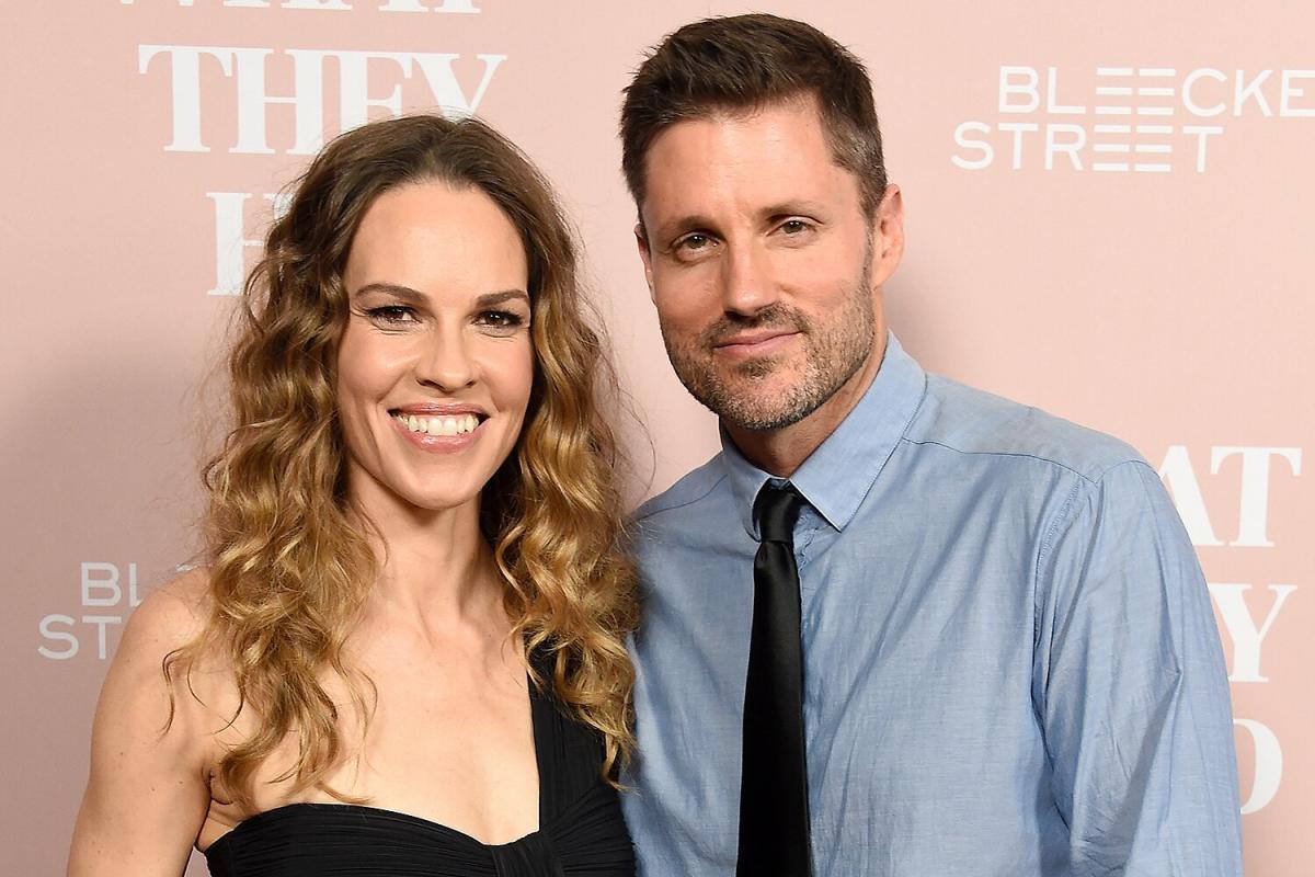 Hilary Swank Shares Lovable Photograph of Her Rising Child Bump — and Canine! — in Costume for Halloween