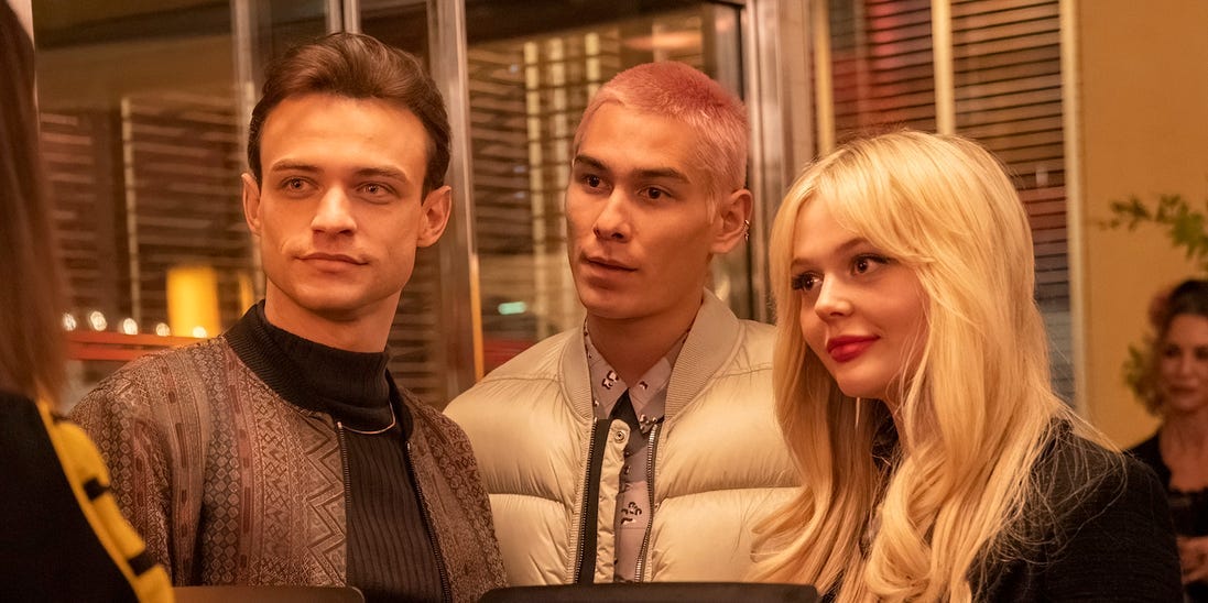 Emily Alyn Lind, Evan Mock, Thomas Doherty on the Triad