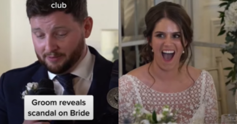 Video Of Groom Exposing Bride In Wedding ceremony Toast Goes Viral