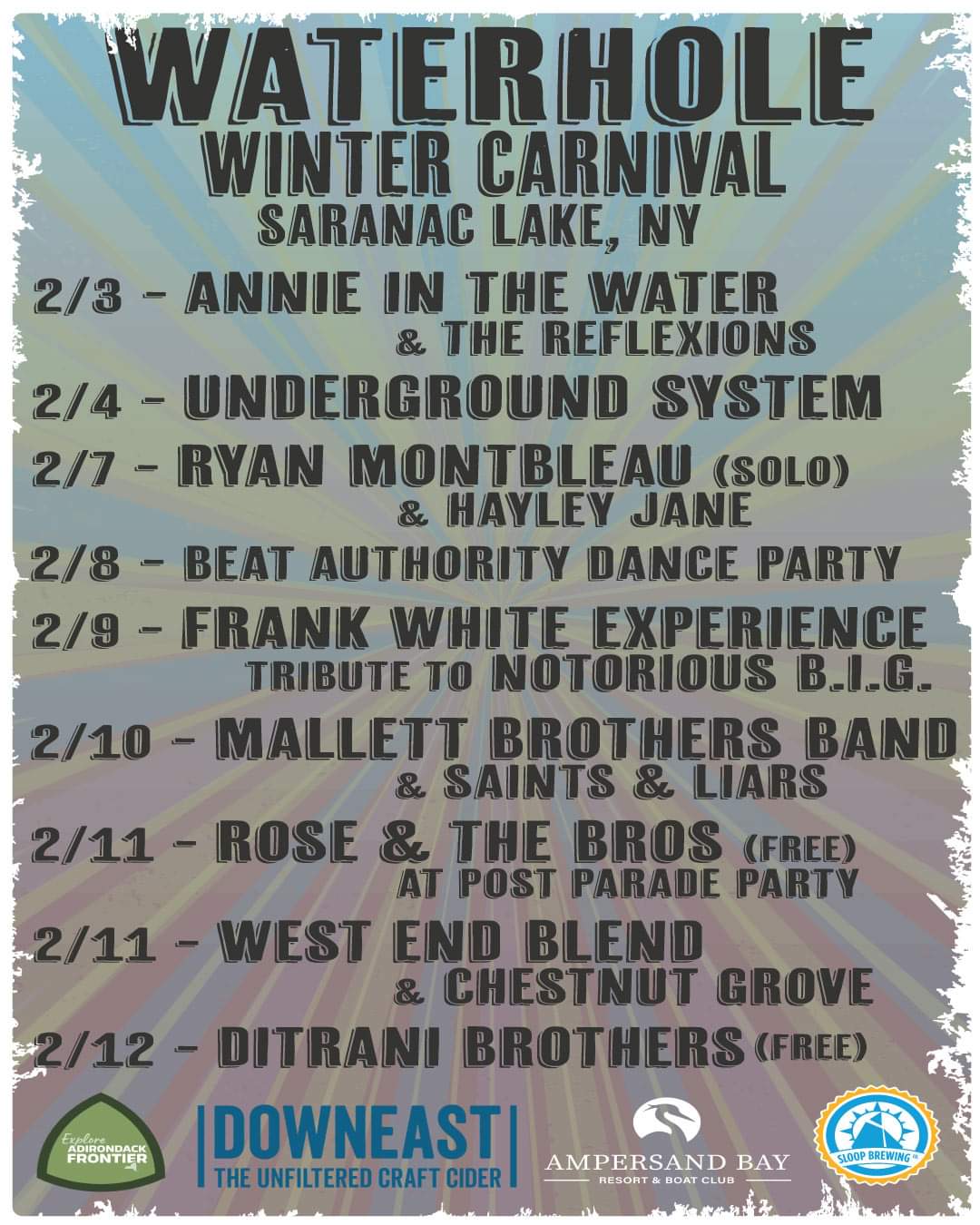 Waterhole Winter Carnival to characteristic 12 musical acts in February –