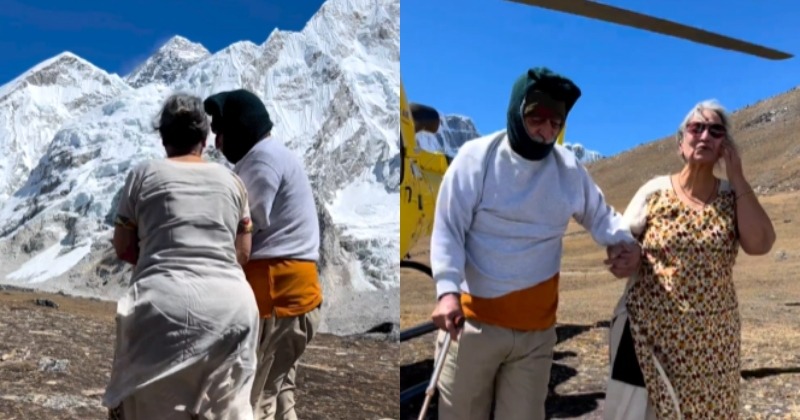 Viral Video Reveals Aged Couple Fulfils Their Lifelong Dream Of Visiting Mount Everest