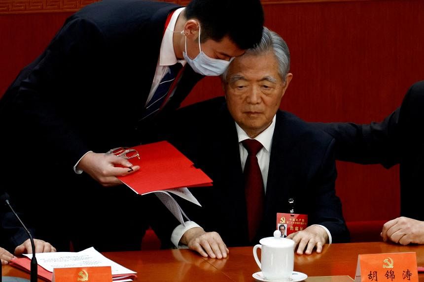 Former China president Hu Jintao seems in public for first time since mysterious exit