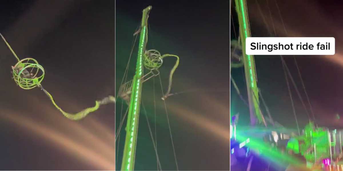 Slingshot Attraction Snaps, Sending Two Boys Crashing Into Construction and Left Hanging