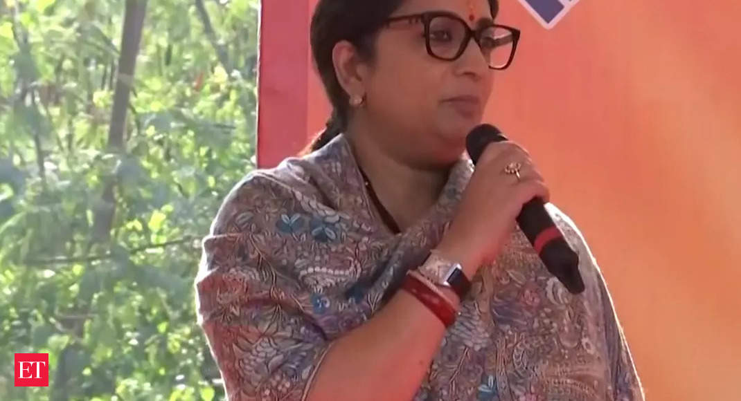 smriti irani: Watch: Union Minister Smriti Irani attends IASOWA Carnival – The Financial Occasions Video