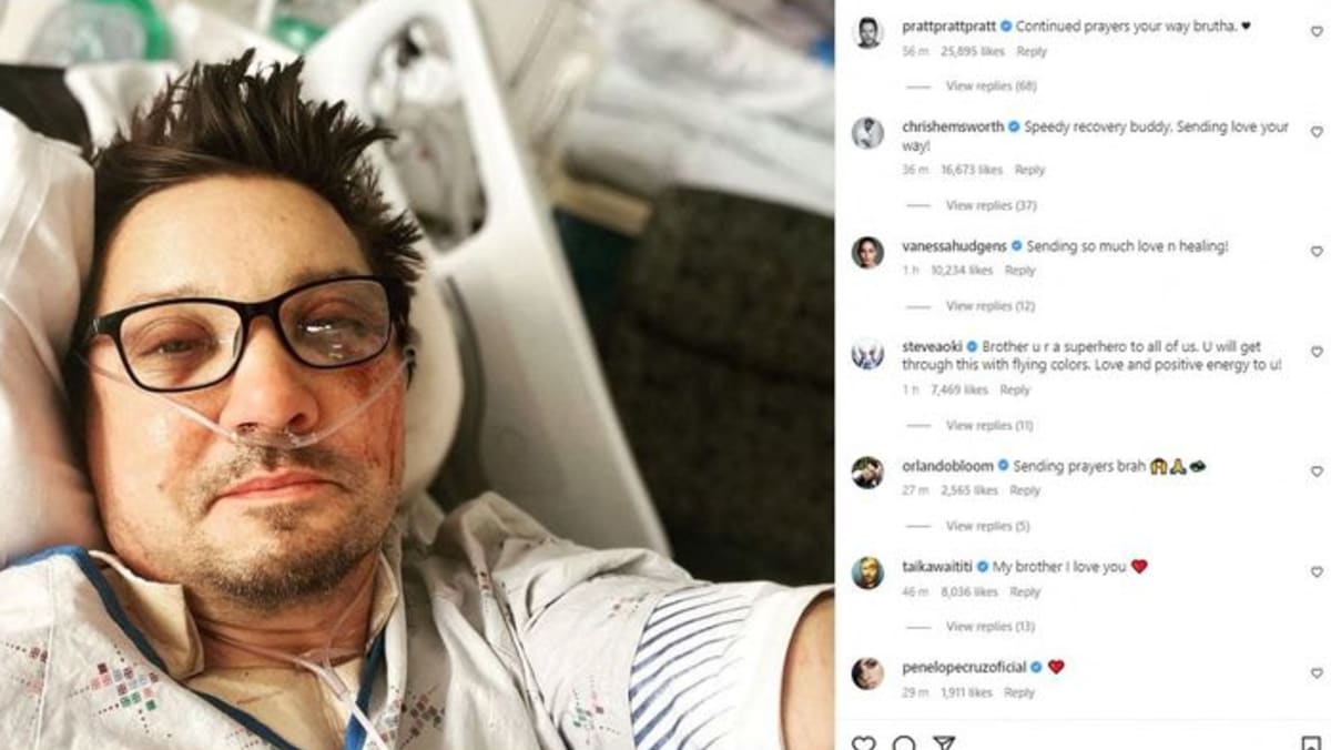 Jeremy Renner, Marvel’s Hawkeye, posts first selfie after snow plow accident