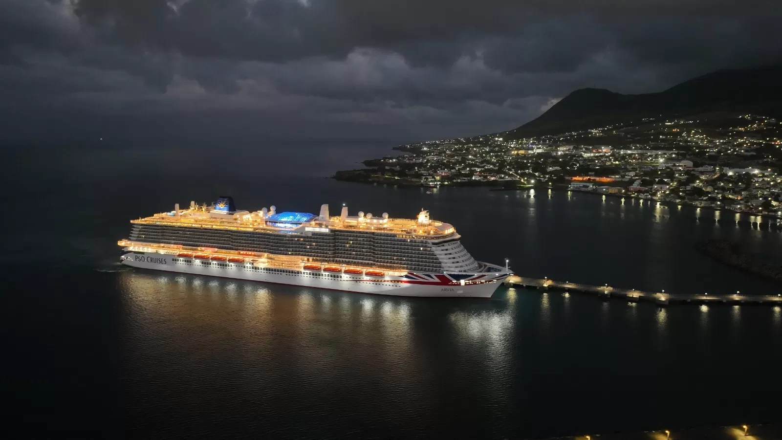 Largest cruise vessel of Carnival Corp- “Arvia docks” at Port Zante  