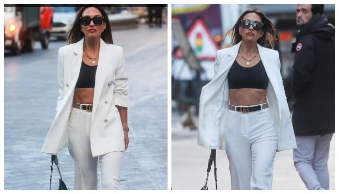 Myleene Klass showcases impeccable sense of fashion in black crop prime