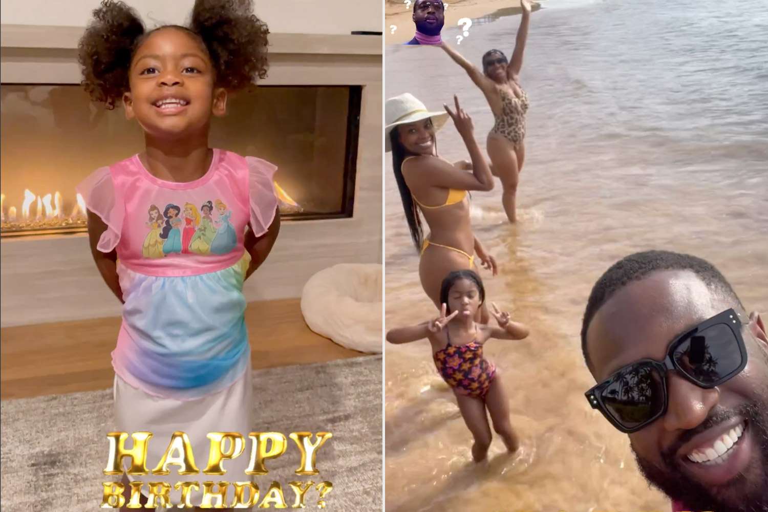 Dwyane Wade’s Daughter Kaavia Sends Him Candy Birthday Message: Video