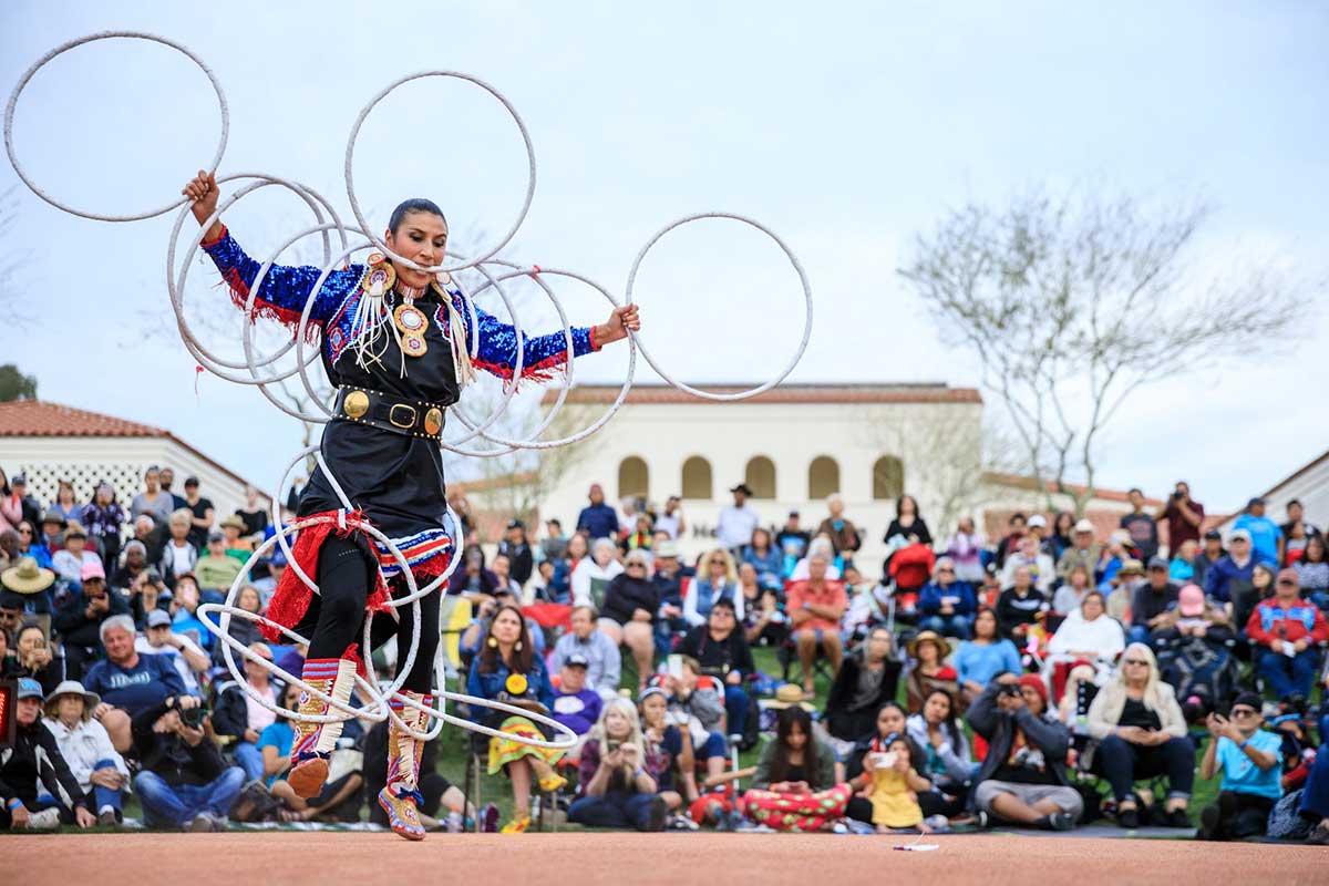 Lisa Odjig exhibits hoop dancing expertise at Maple Leafs sport